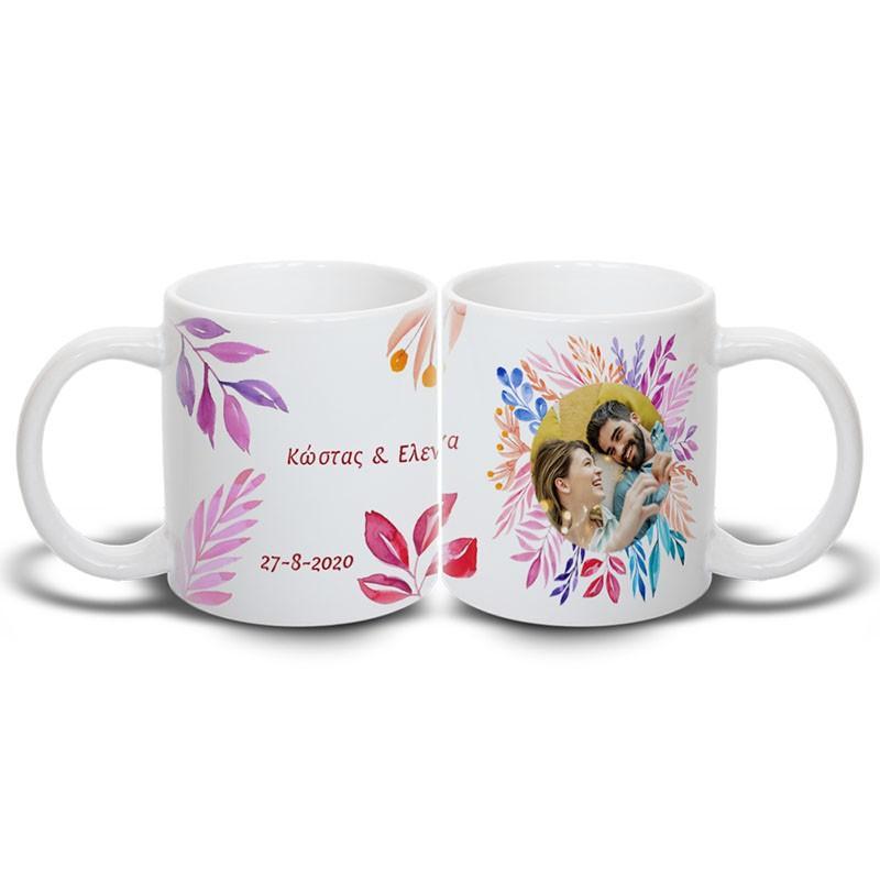 κούπα Flowers με ονόματα και ημερομηνία