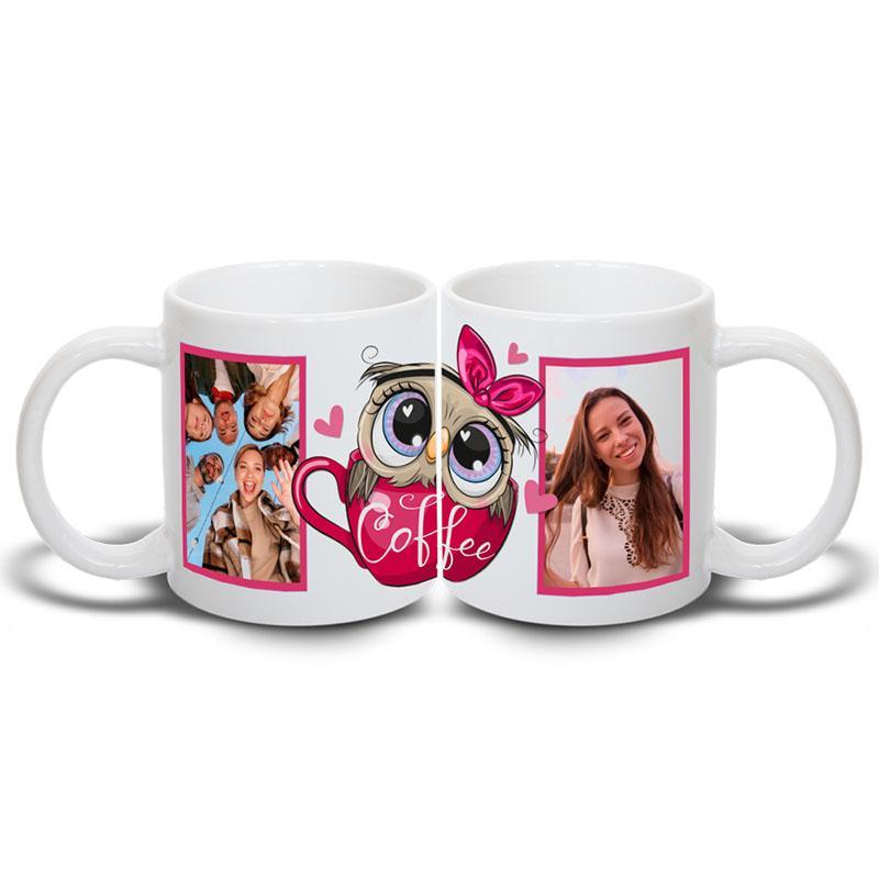 κούπα Κουκουβάγια με δύο φωτογραφίες