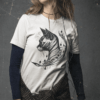 λευκό t-shirt μαύρη γάτα