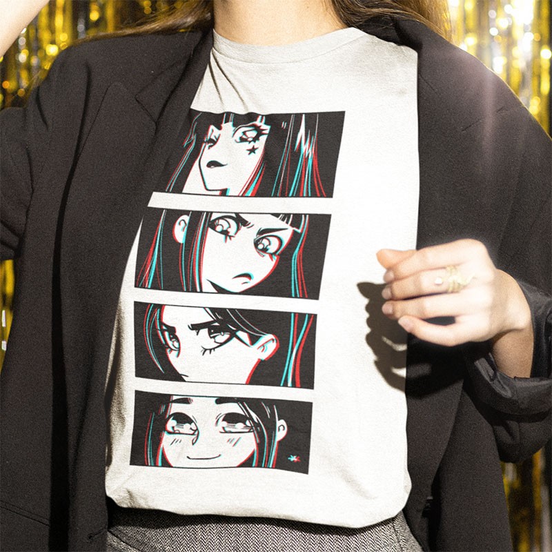 λευκό t-shirt Anime girl