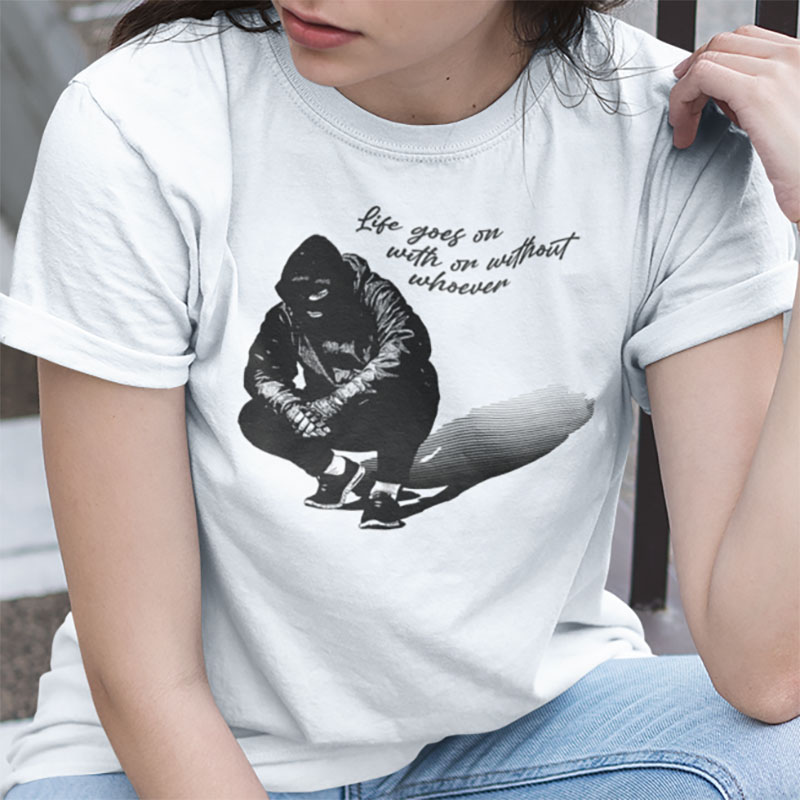 λευκό t-shirt Life goes on