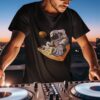 μαύρο t-shirt Αστροναύτης dj