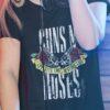 μαύρο t-shirt Guns N' Roses red roses