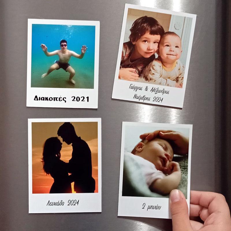 Μαγνητάκι ψυγείου τύπου Polaroid με τις φωτογραφίες σου
