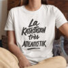 λευκό t-shirt με αστεία στάμπα ''La katastasion tres απελπιστικ''