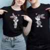 Μαύρο Σετ T-shirt για ζευγάρια με στάμπα ''Bugs bunny in love''