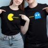 Μαύρο Σετ T-shirt για ζευγάρια με στάμπα Pac-man