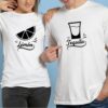 Λευκό Σετ T-shirt για ζευγάρια με στάμπα Lemon & Tequila